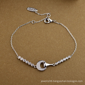 Hot item promotional jewelry simple and nice the half moon crystal bracelet